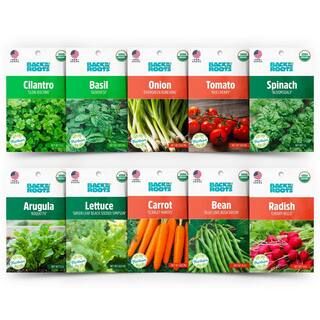 Back to the Roots Organic Beginner's Vegetable Garden Seeds Variety (10-Pack)-50064 - The Home De... | The Home Depot