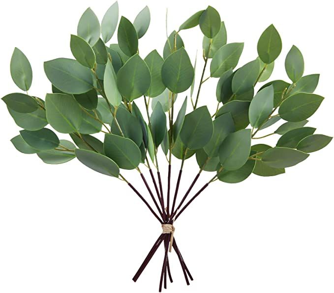 GREENTIME 8 Pack Artificial Greenery Stems 13 Inches Faux Eucalyptus Leaves Stems for Vase Bridal... | Amazon (US)