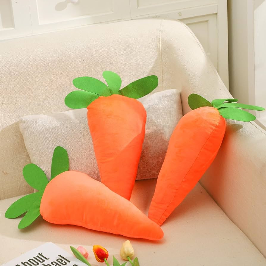 3 Pcs Easter Carrot Throw Pillow Carrot Shaped Cushion Easter Decorative Pillows Carrot Shaped Pi... | Amazon (US)