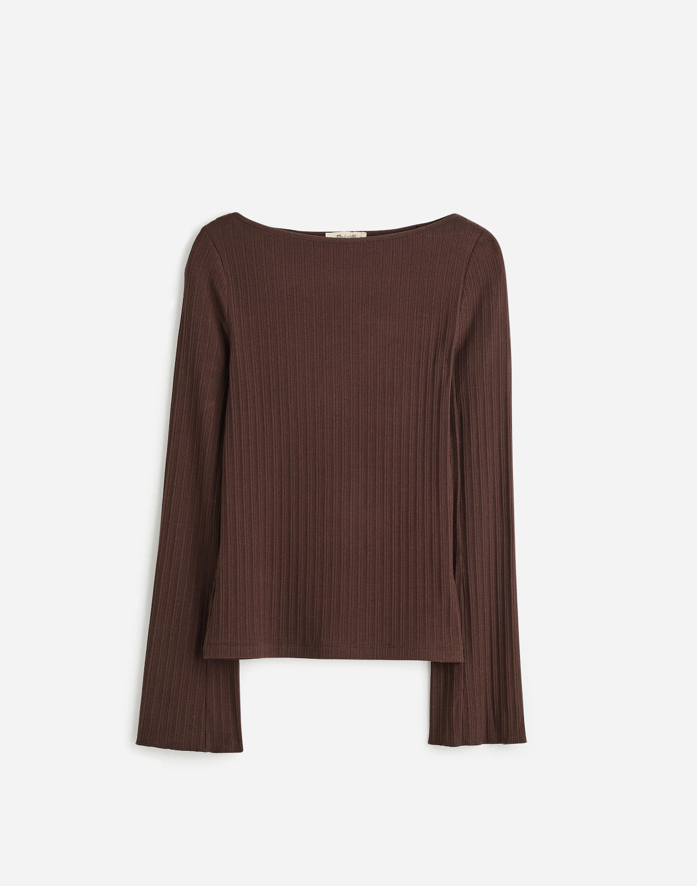 Ribbed Long-Sleeve Boatneck Top | Madewell | Madewell
