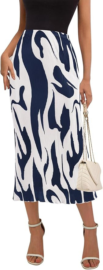 PRETTYGARDEN Women's 2026 Spring High Waist Graphic Print A Line Pleated Long Skirts for Women Tr... | Amazon (US)