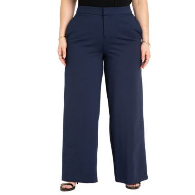 Eloquii Women's The Ultimate Stretch Wide Leg Pant - Maritime blue | Macy's
