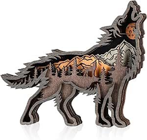 Laozai Wooden Forest Wolf Decor,Cabin Decor, Rustic Decor Wall Decorations for Bedroom Living Roo... | Amazon (US)