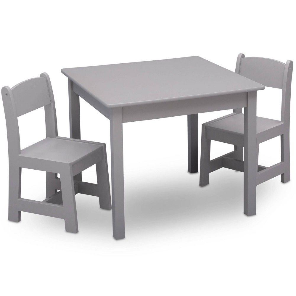 Delta Children MySize Kids' Wood Table and Chair Set 2 Chairs Included - Gray | Target