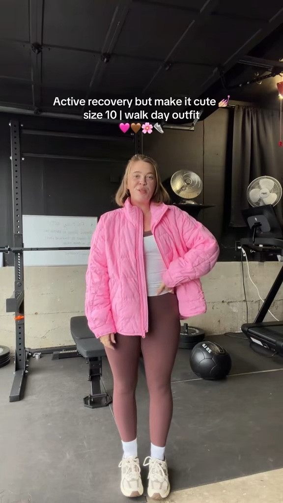 Active Recovery Outfit of the Day 🌸🤎👟 Size 10 | M\L | 5’4” Wearing a M jacket, L bra and tank, and size 10 leggings! 

#LTKootd #LTKfitnessgoals #LTKActive