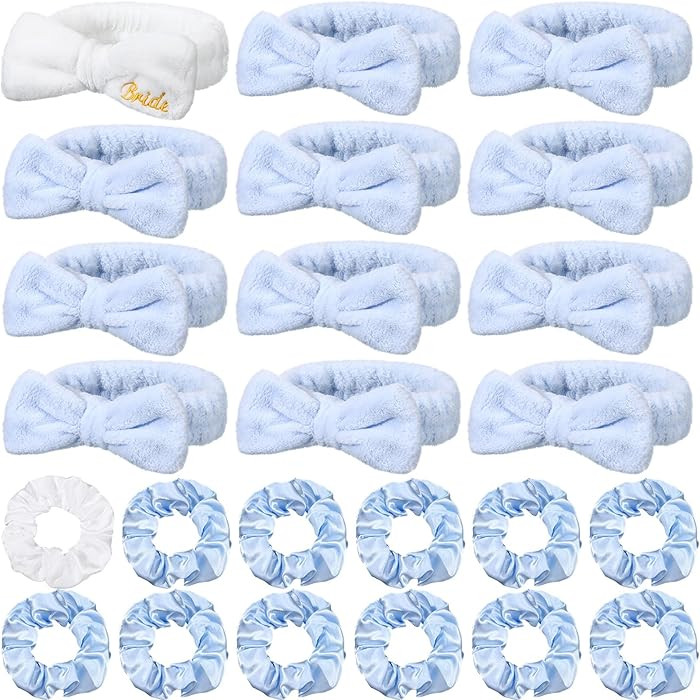 24 Pcs Bachelorette Party Favors Include 12 Bride Bridesmaid Spa Headband 12 Bridesmaid Gifts Scr... | Amazon (US)