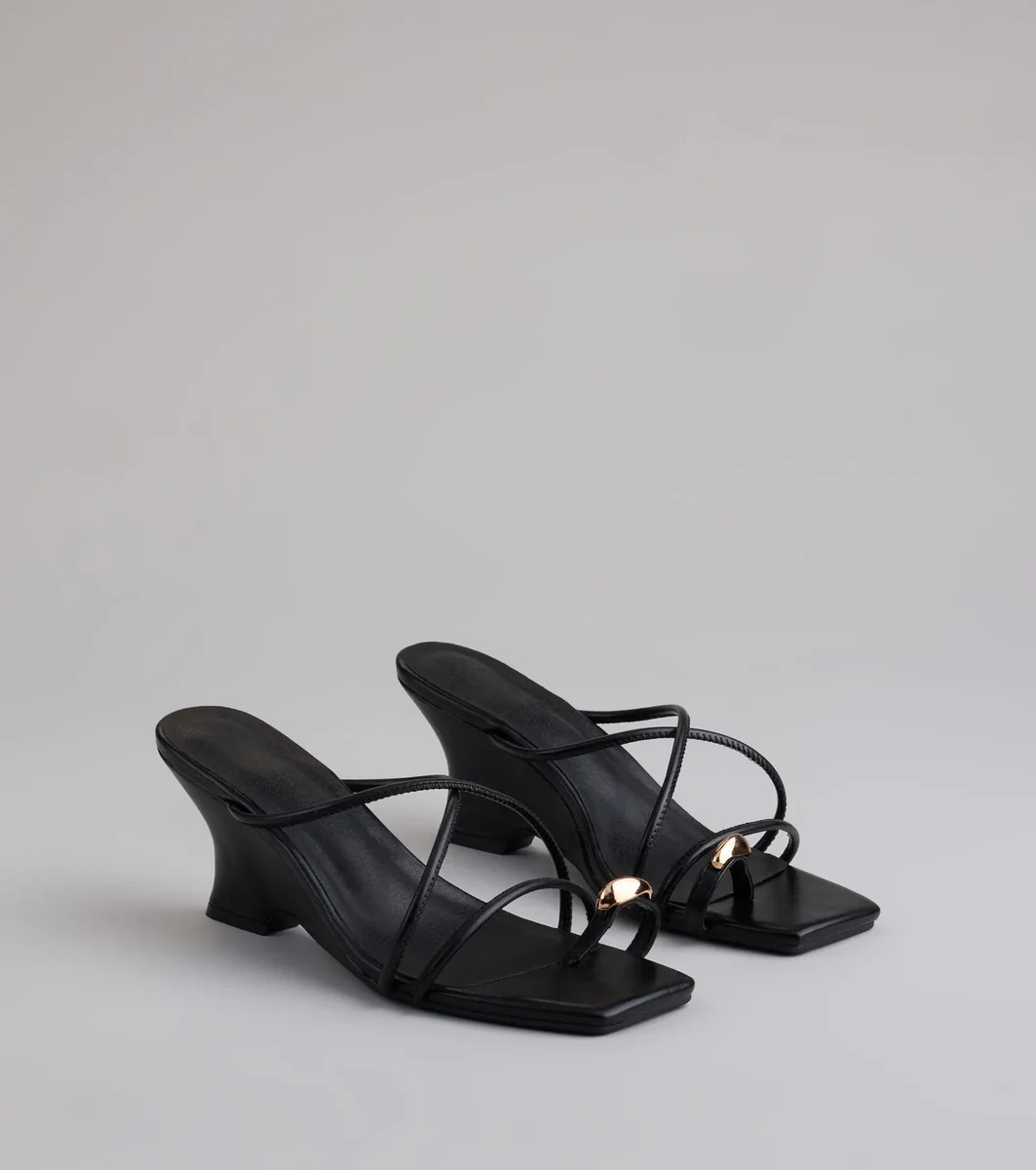 Refined And Classy Toe Ring Strappy Wedges | Windsor Stores