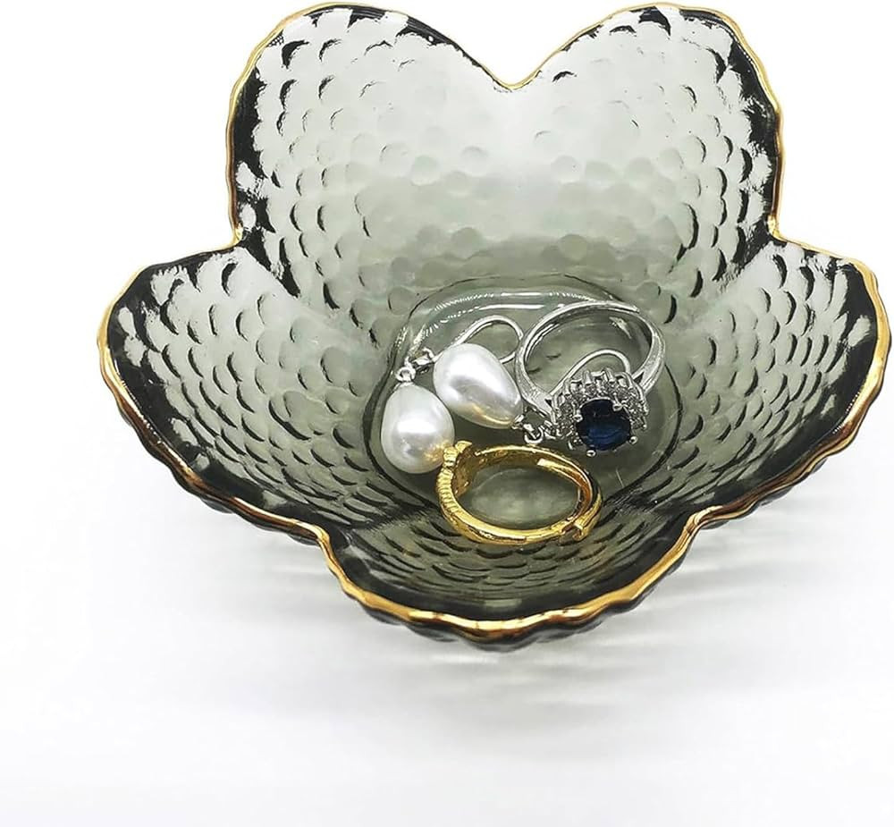 Flower Ring Dish Jewelry Tray, Glass Jewelry Dish Tray, Aesthetic Room Decor Small Trinket Dish, ... | Amazon (US)