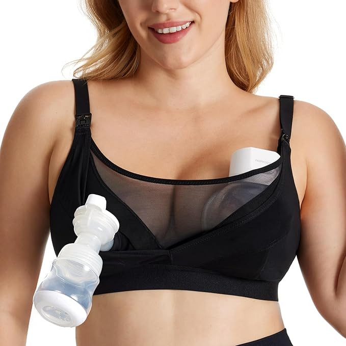 Momcozy Mesh Support Pumping Bra Hands Free Suitable for 36C-44G, Comfortable Plus Size Pumping a... | Amazon (US)
