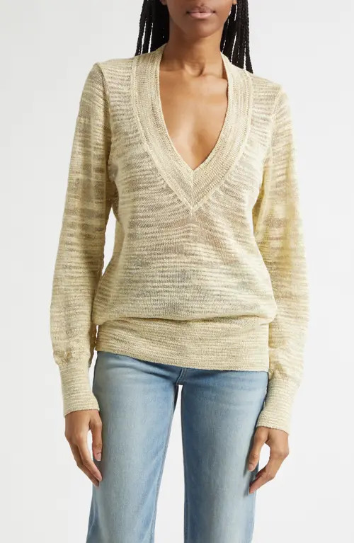 Veronica Beard Coleta Metallic Sweater in Light Pistachio at Nordstrom, Size Small | Nordstrom