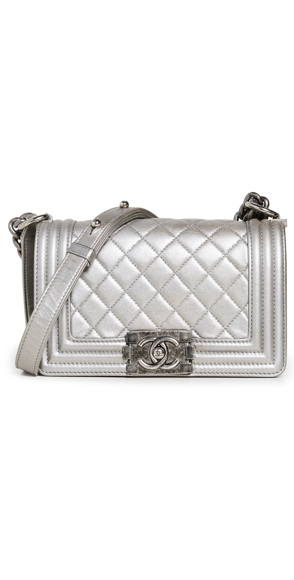 Chanel Silver Crossbody Bag | Shopbop