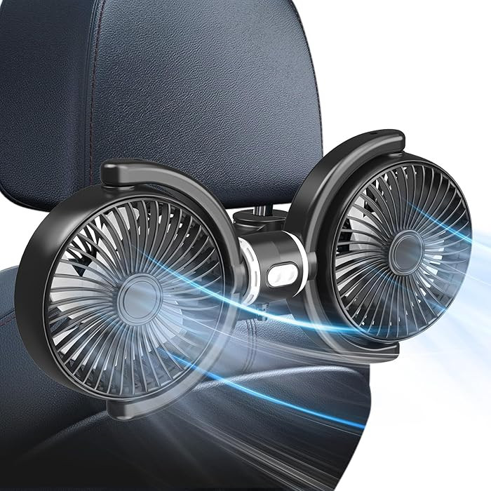 Trustnice USB Car Fan for Backseat for Kids, Dual Head Car Seat Fan Independently Controlled 360... | Amazon (US)