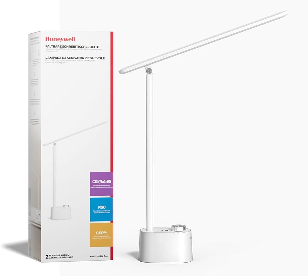 Honeywell Upgraded LED Desk Lamp - H01 Pro Sunturalux™ Foldable Desk Light with USB A+C Chargin... | Amazon (US)