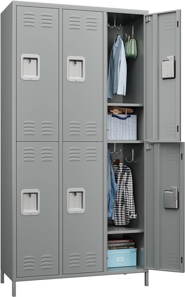 METAN Metal Locker for School Office Gym Bedroom,6 Doors Steel Storage Locker Cabinet for Employe... | Amazon (US)