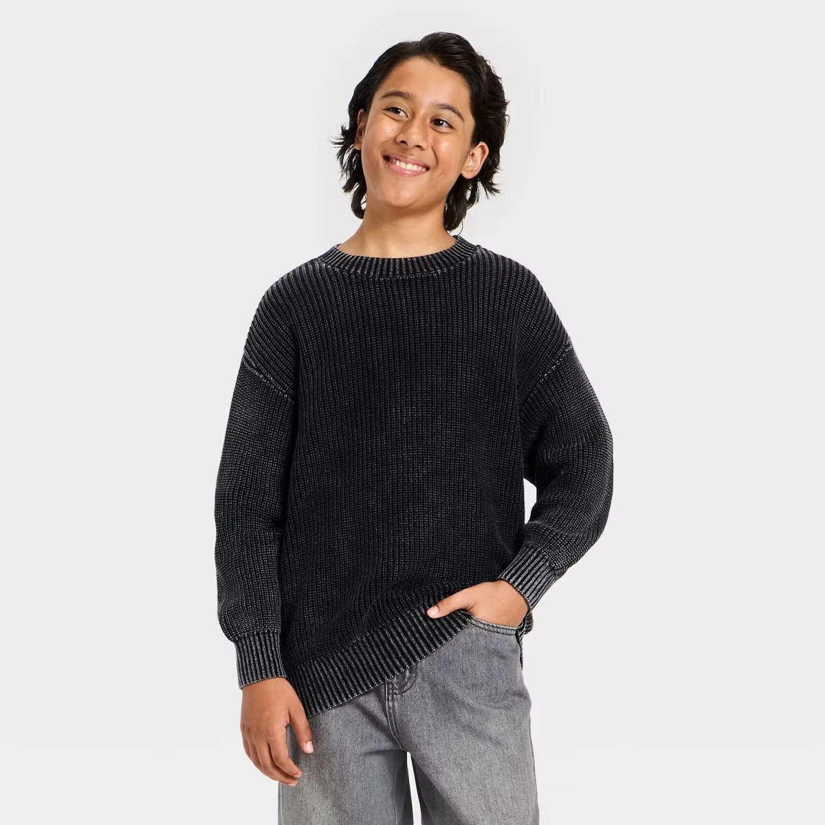 Boys' Ribbed-Knit Crewneck Pullover Sweater - art class™ | Target