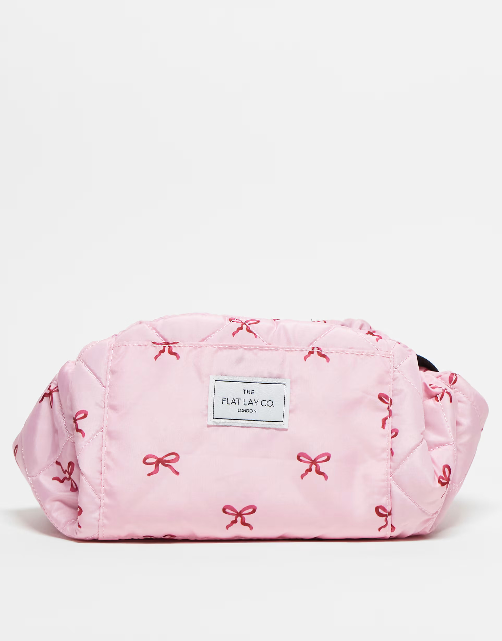 The Flat Lay Co. x ASOS EXCLUSIVE Drawstring Makeup Bag in Pink Bows | ASOS (Global)
