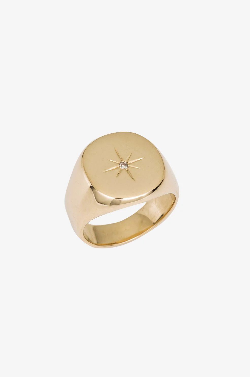 GOLD RING WITH DIAMOND STAR | ANINE BING