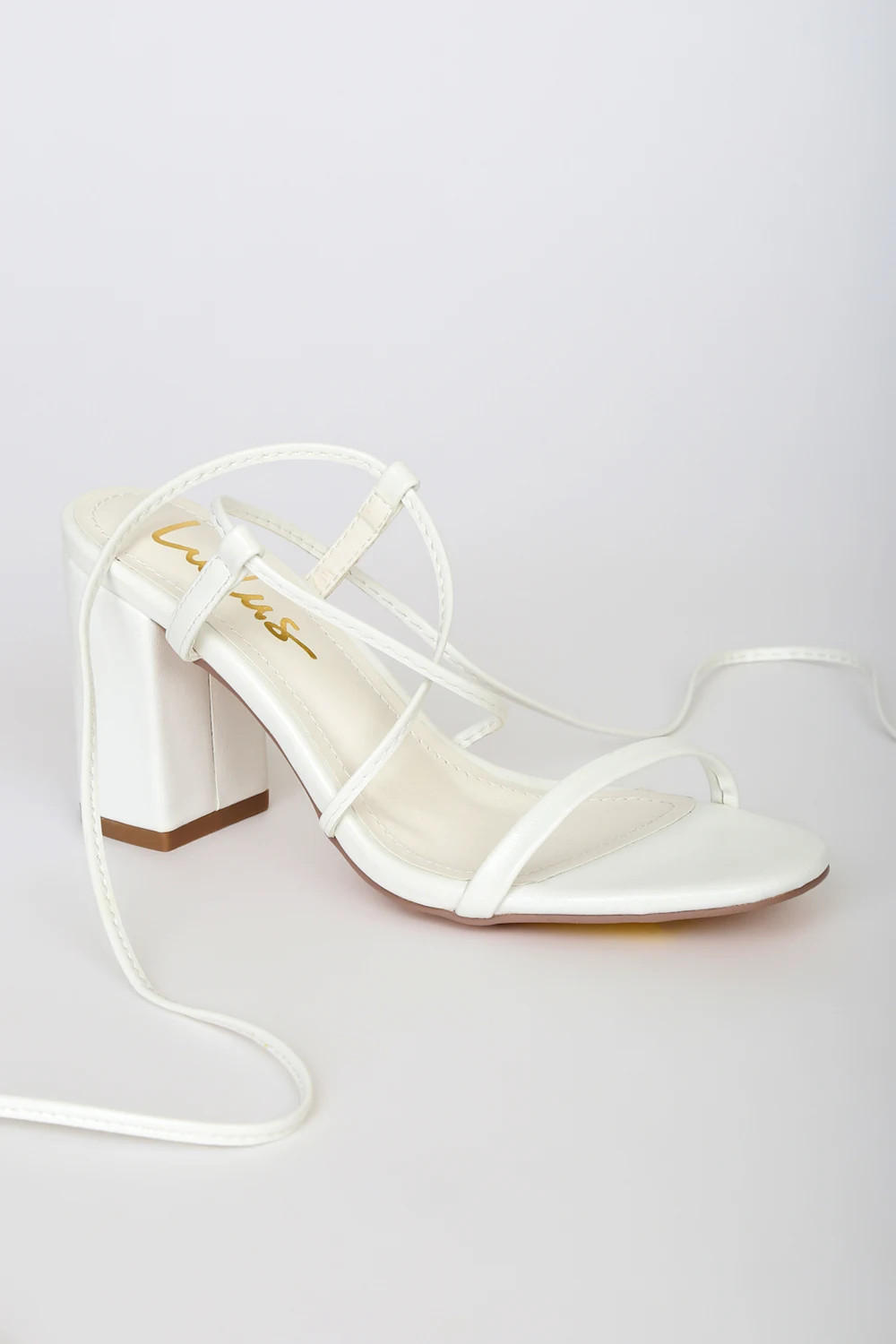 Aribaa White Lace-Up High Heel Sandals | Lulus (US)