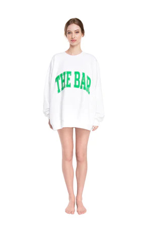 VARSITY SWEATSHIRT WHITE/GREEN | The Bar