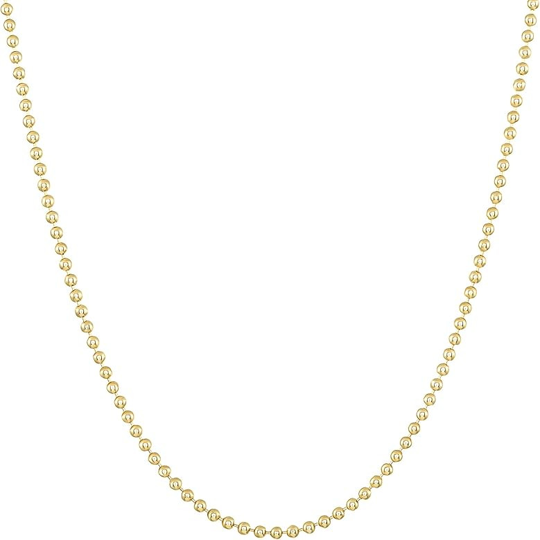 Real 14k Gold Filled Ball Beaded Chain 1.5MM Necklace Gauge14 Pendant for Jewelry 16 to 36 Inches... | Amazon (US)