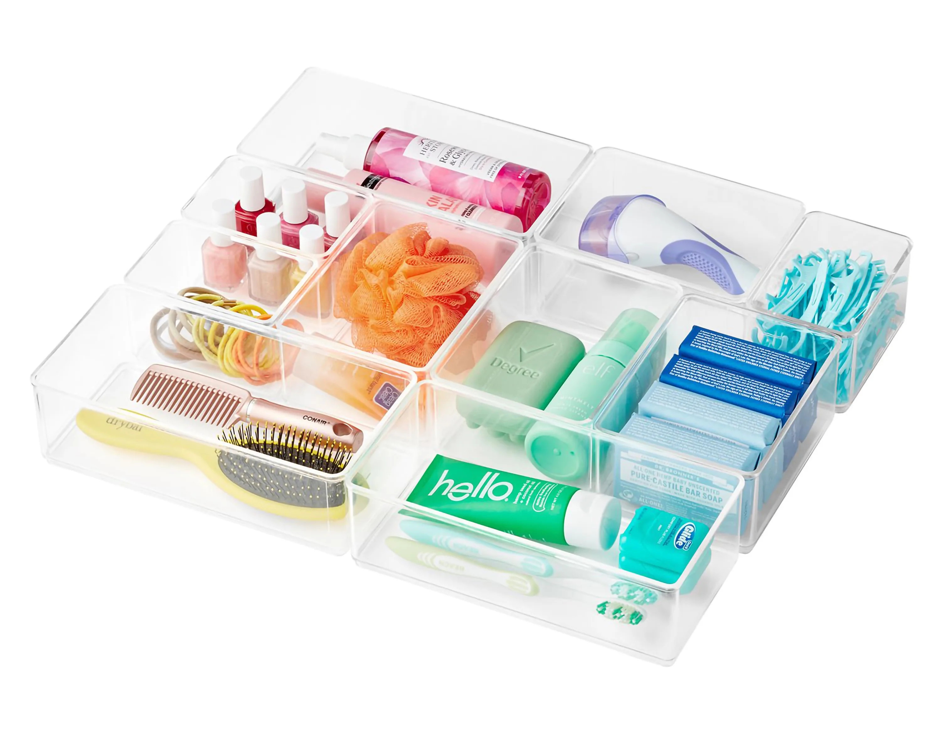 The Home Edit 10 Piece Bath Storage Edit Clear Plastic Modular Storage System Clear | Walmart (US)