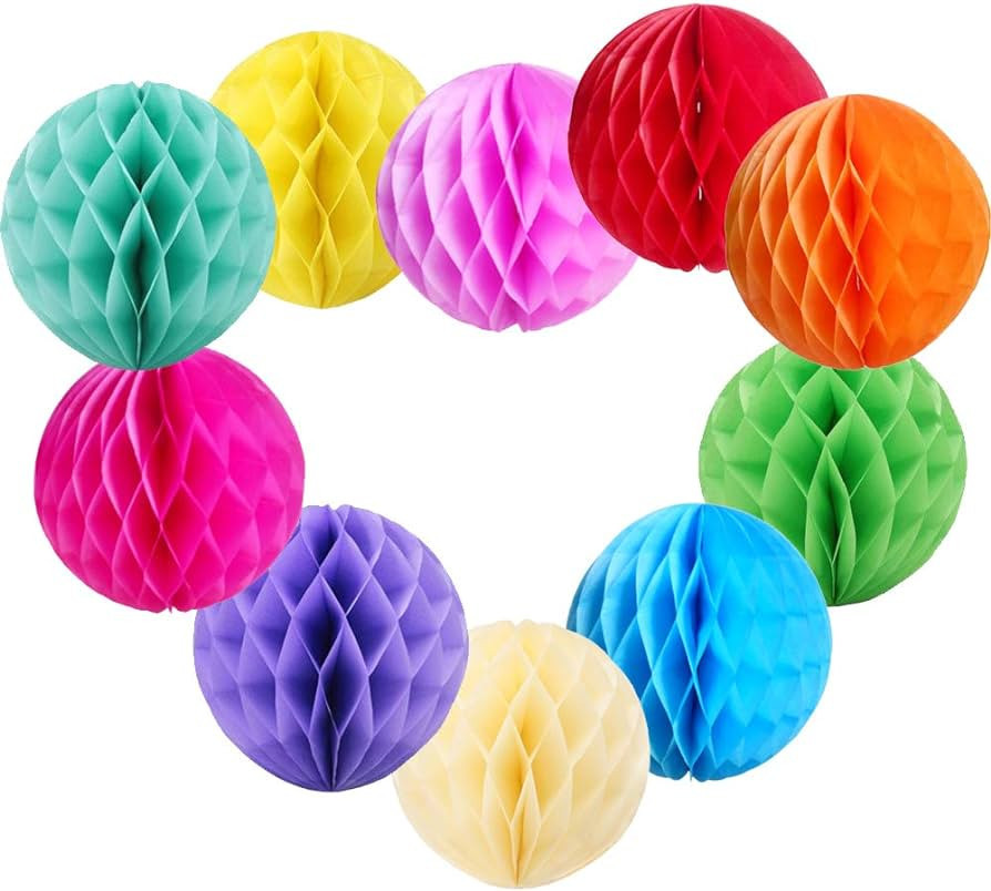 Daily Mall 10Pcs 8 inch Art DIY Tissue Paper Honeycomb Balls Party Partners Design Craft Hanging ... | Amazon (US)