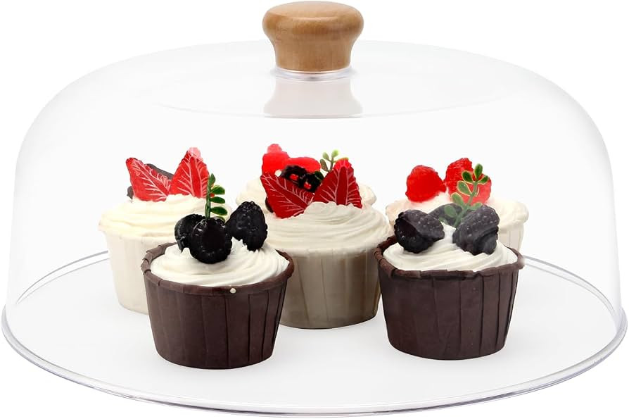 11 Inch Clear Cake Dome Cover, Acrylic Round Cake Stand Cover | Amazon (US)