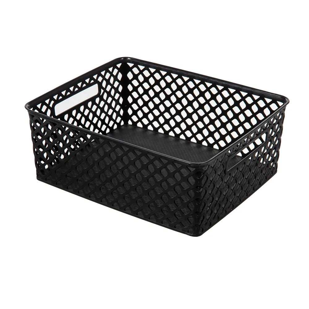 Mainstays Medium Black Decorative Storage Basket - Walmart.com | Walmart (US)