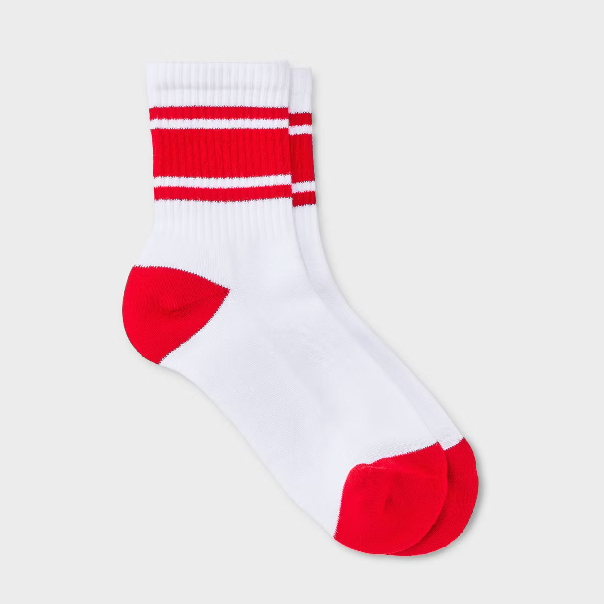 Women's Game Day Varsity Stripe Ribbed Cushioned Mid Crew Socks - Wild Fable™ | Target