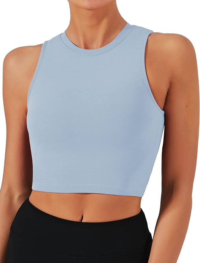 Natural Feelings Nudi Sports Bras for Women Removable Padded Yoga Tank Tops Sleeveless Fitness Wo... | Amazon (US)