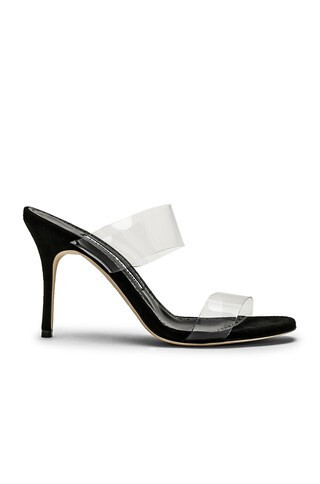 Manolo Blahnik PVC Scolto 90 Sandal in Black | FWRD 