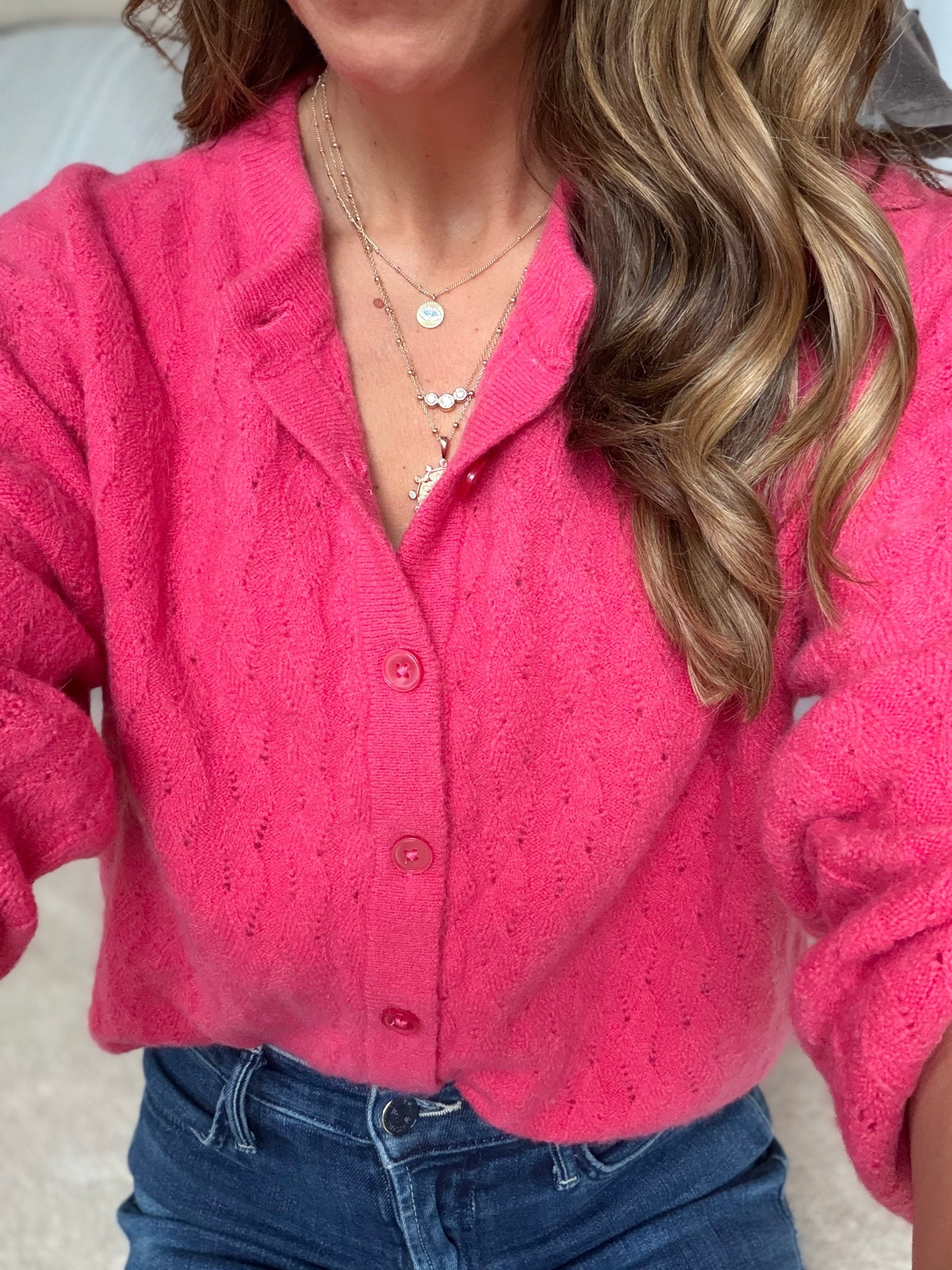 Adorable, bright pink red dragon, fruit sweater, pub J.Crew on Major
Jane win coin necklace
JENNY BIRD earrings
Easy jeans for every day

#LTKmomlife #LTKSeasonal