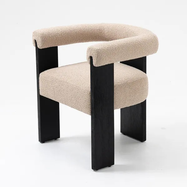 Owena Modern Armchair Upholstered Brushed Fabric with Padding Wood Frame - Overstock - 35879450 | Bed Bath & Beyond