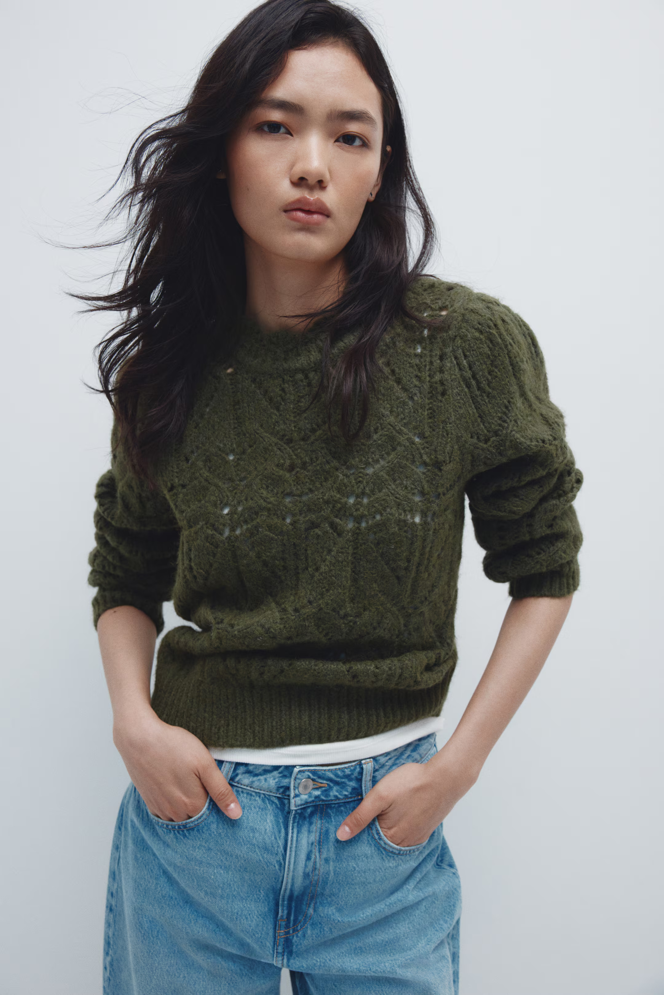 Pointelle-knit jumper | H&M (UK, MY, IN, SG, PH, TW, HK)