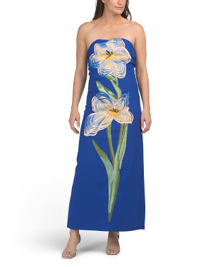 Strapless Floral Applique Cocktail Dress | Midi Dresses | Marshalls | Marshalls