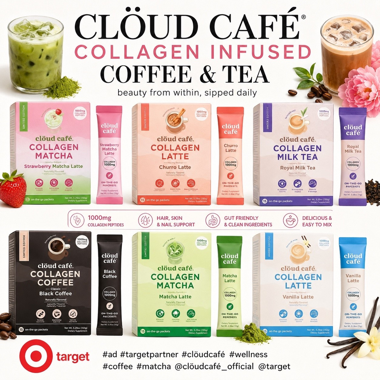 #ad Start your morning with a little extra self-care. Packed with collagen, hyaluronic acid, L-theanine, vitamins, and other nourishing ingredients, Clöud Café blends are an easy and delicious way to support your daily wellness routine. #targetpartner #cloudcafe #kwellness #coffee #matcha @cloudcafe_official @Target

#LTKmomlife #LTKselfcare #LTKfoodie
