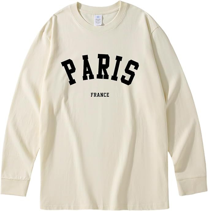 Paris College Sweatshirt for Women Oversized Trendy Comfy Crewneck Sweatshirts Casual Graphic Pul... | Amazon (US)