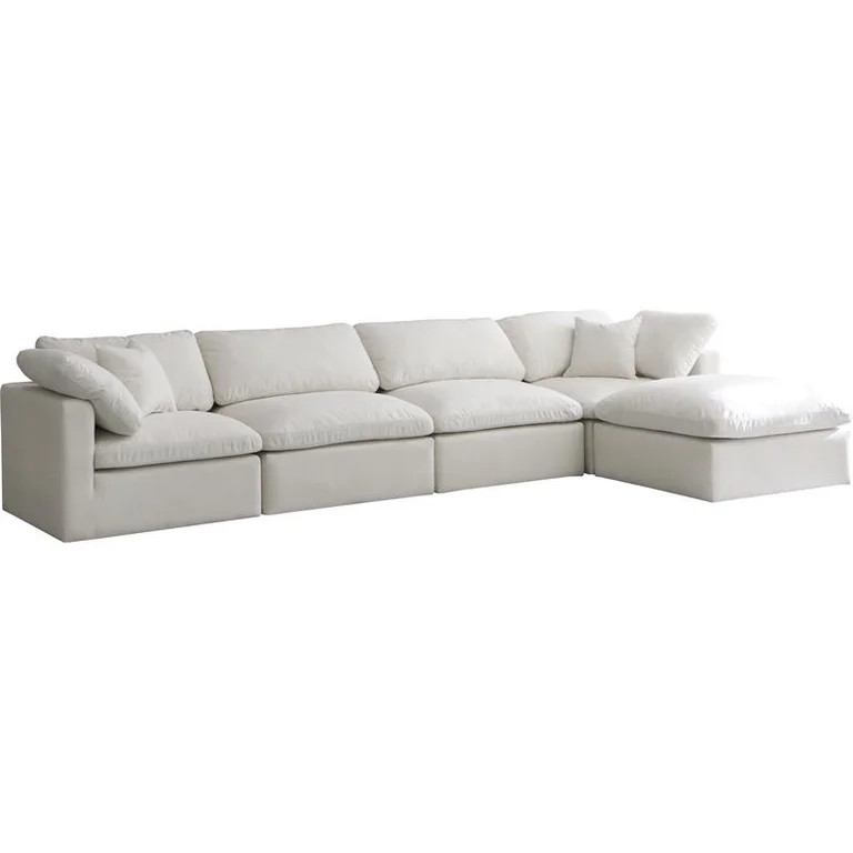 Meridian Furniture Plush Standard Cream Velvet Modular Sectional | Walmart (US)