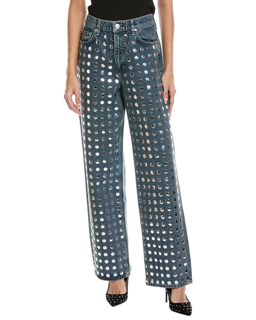 rag & bone Shea High-Rise Full Kingston Stud Relaxed Straight Jean | Shop Simon