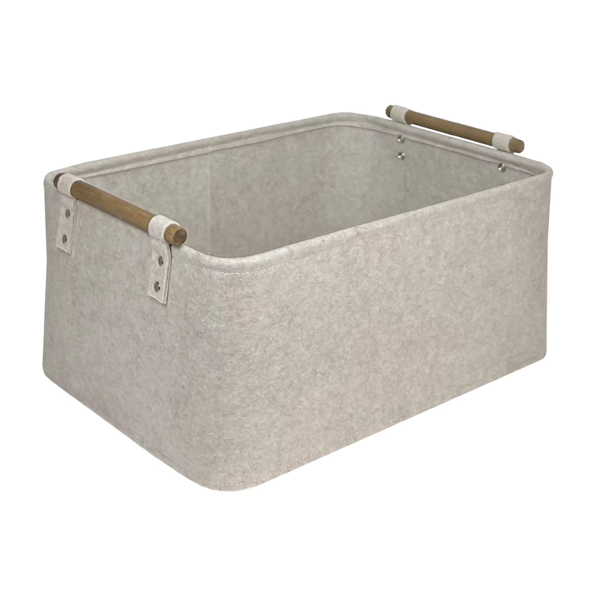 Belle Maison Large Felt Bin with Wooden Handles | Kohl's