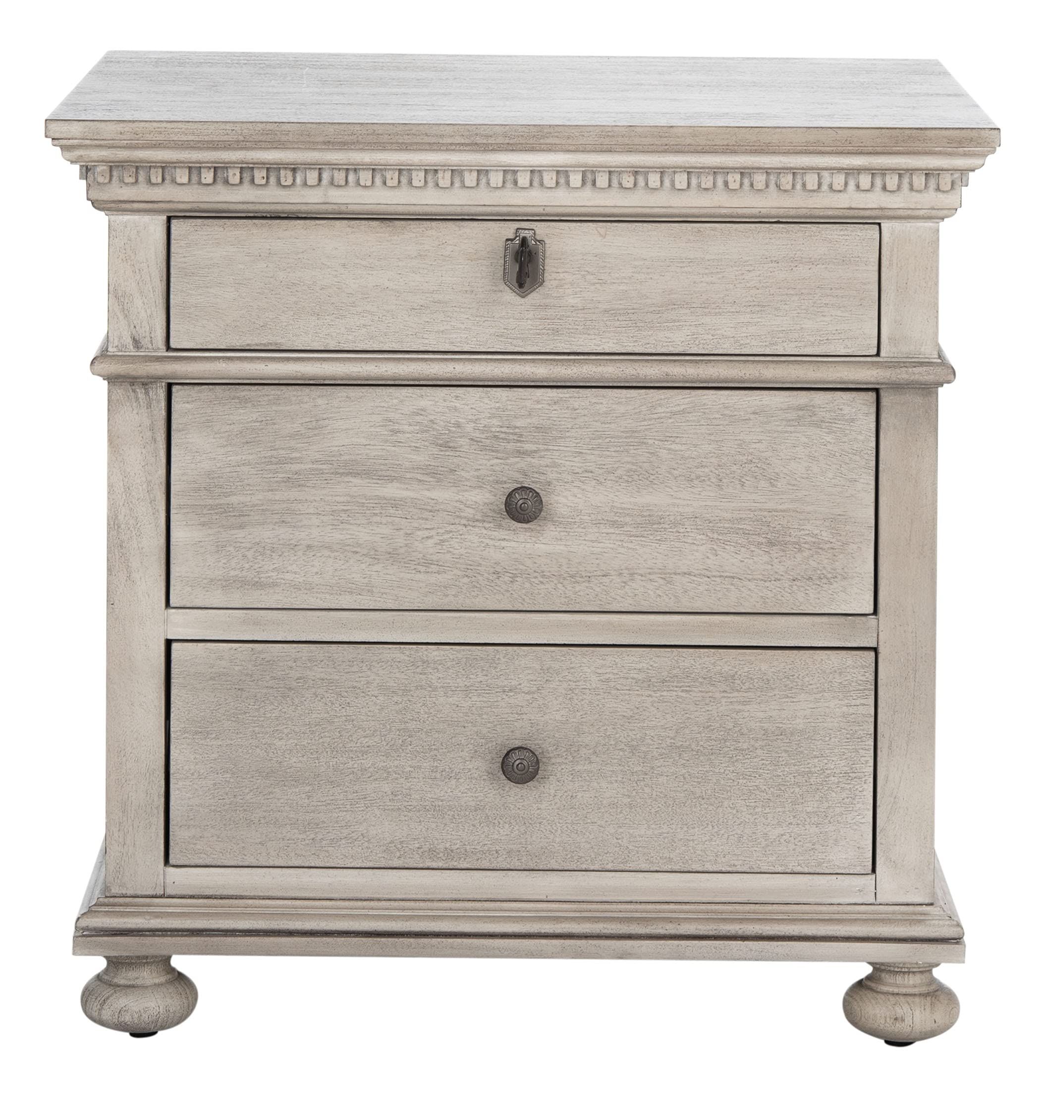 SAFAVIEH Light Grey (Fully Assembled) Couture Home Collection Allisyn 3-Drawer Wood Nightstand | Amazon (US)