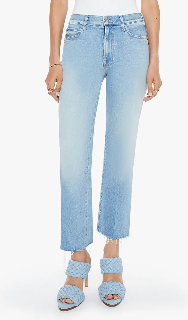 MOTHER The Kick It High Waist Fray Hem Ankle Straight Leg Jeans | Nordstrom | Nordstrom