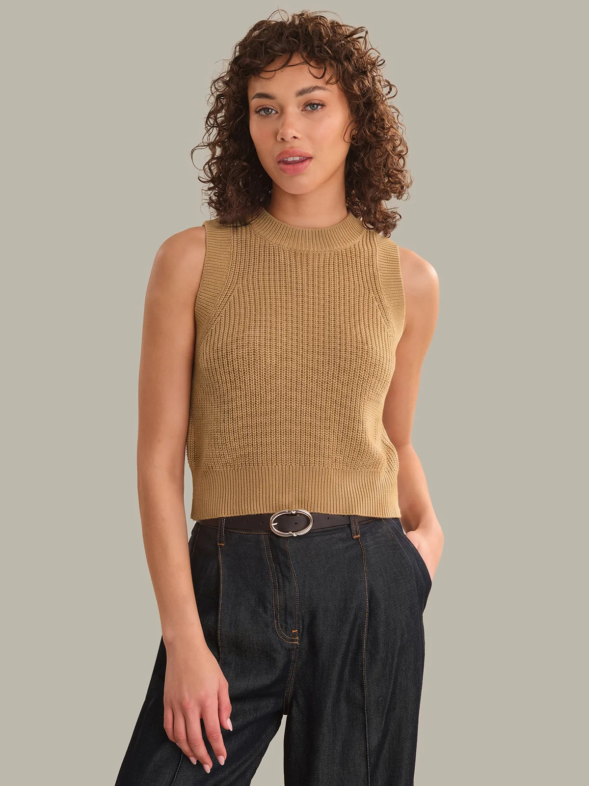 Demi: High Crewneck Cotton Tank | 525 America