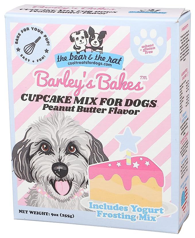 The Bear & The Rat Dog Cake | Cupcake Mix for Dogs, Peanut Butter Flavor, 9 Ounce, Yogurt Frostin... | Amazon (US)