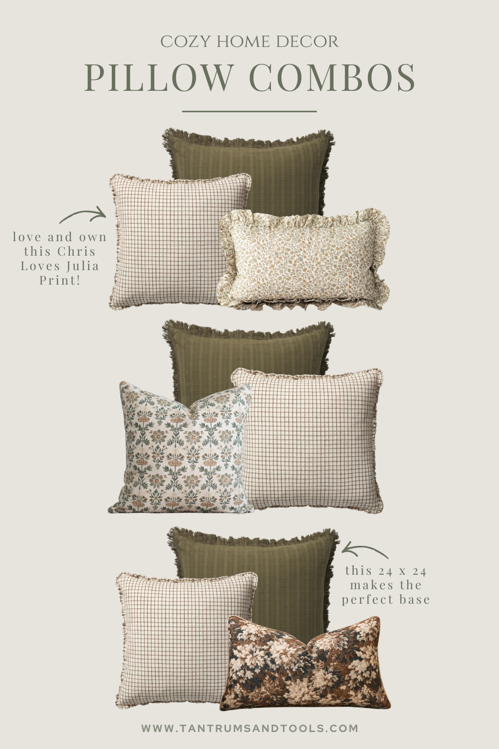 Pillow Combination Inspiration 👌🏻Muted neutral tones pared with patterns, florals, and ruffles 

 

#LTKHome