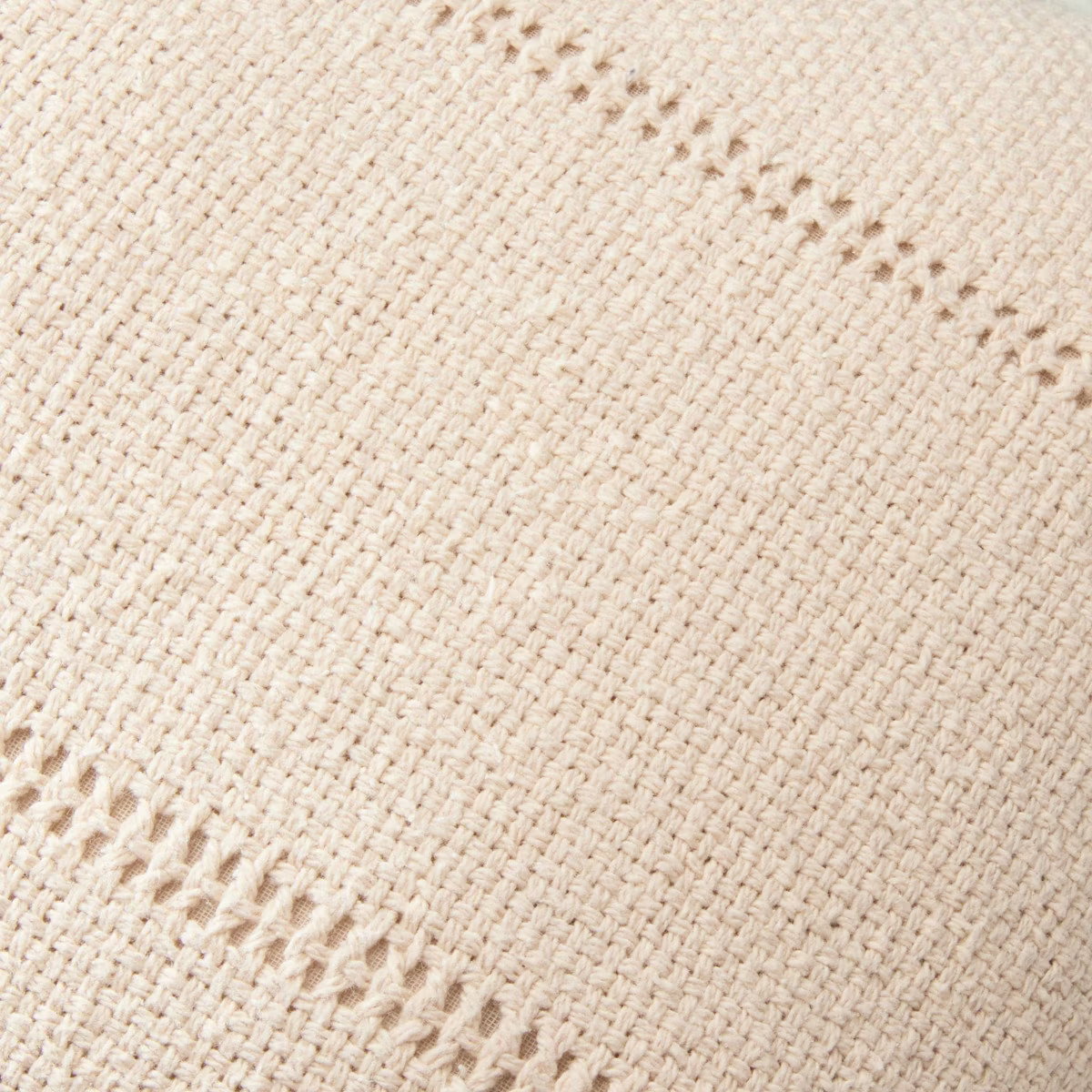 14"x20" Hem Stitch Stripe Lumbar Throw Pillow with Tassels Tan - Hearth & Hand™ with Magnolia | Target