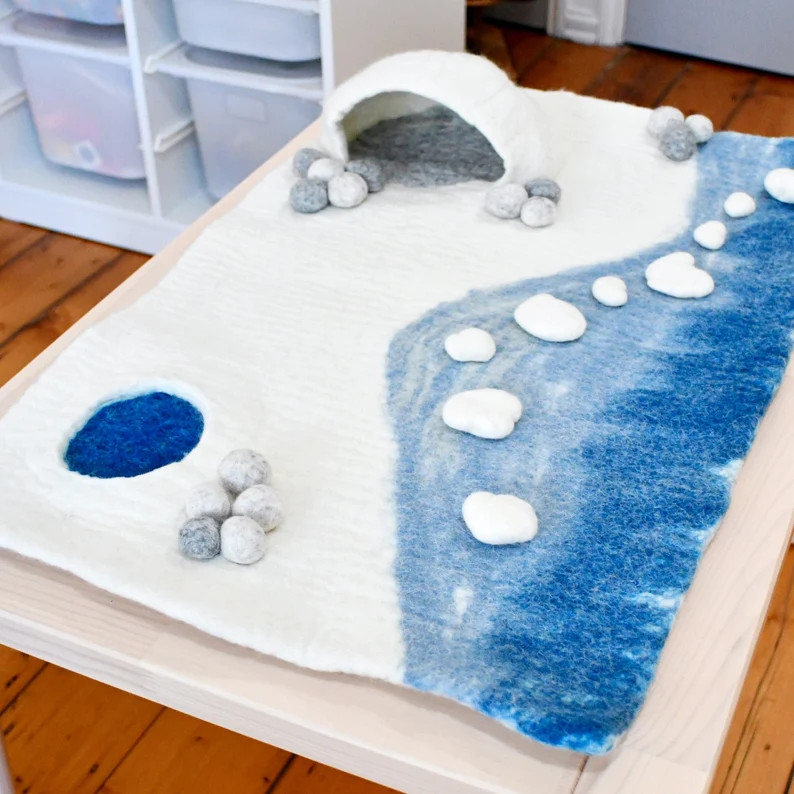 Large Arctic Antarctic Polar Play Mat Playscape / Arctic Play Mat made from Wool Felt | Etsy (US)