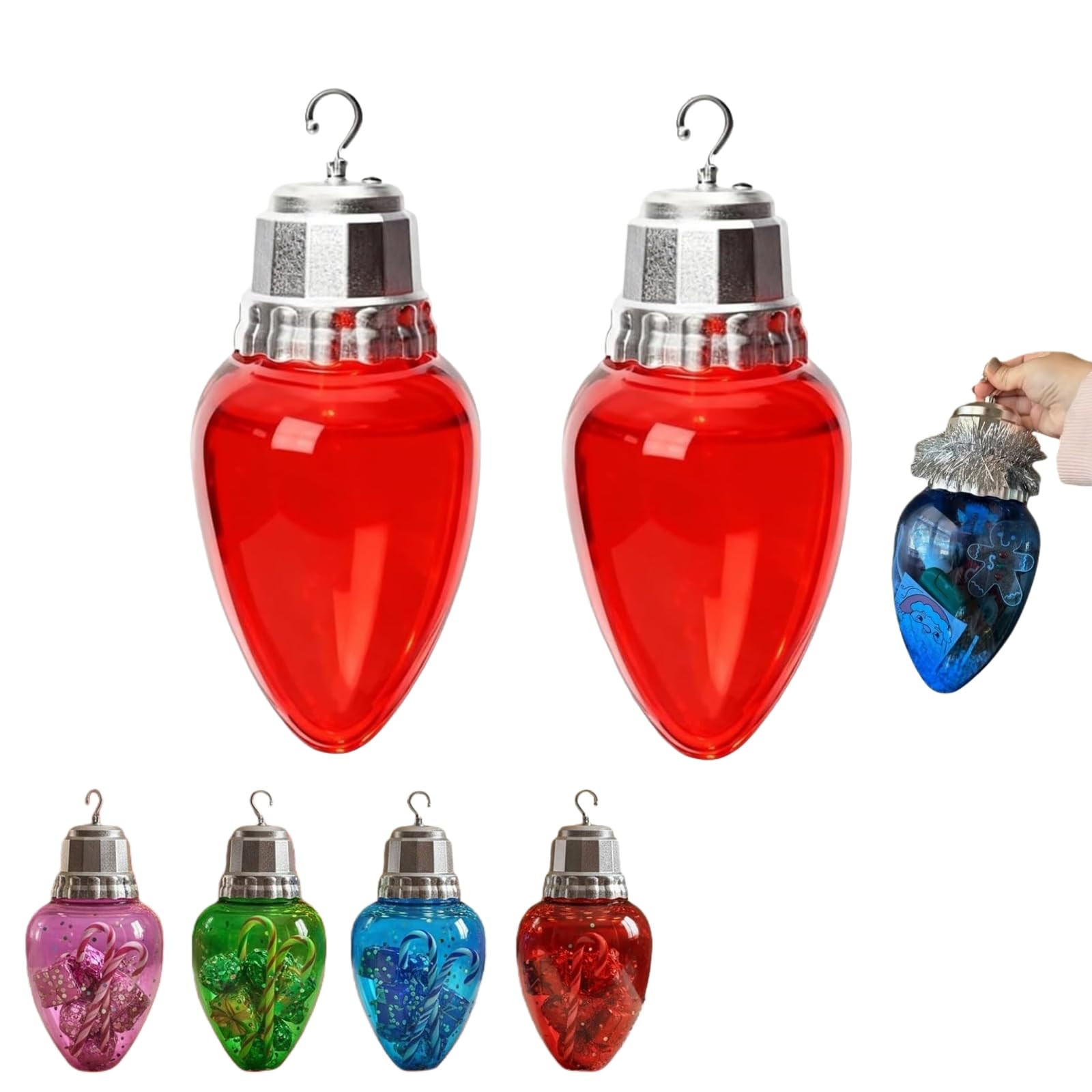 Jumbo Fillable Christmas Light Ornament, Jumbo Christmas Light Bulb Fillable, Christma Snow Cool ... | Amazon (US)
