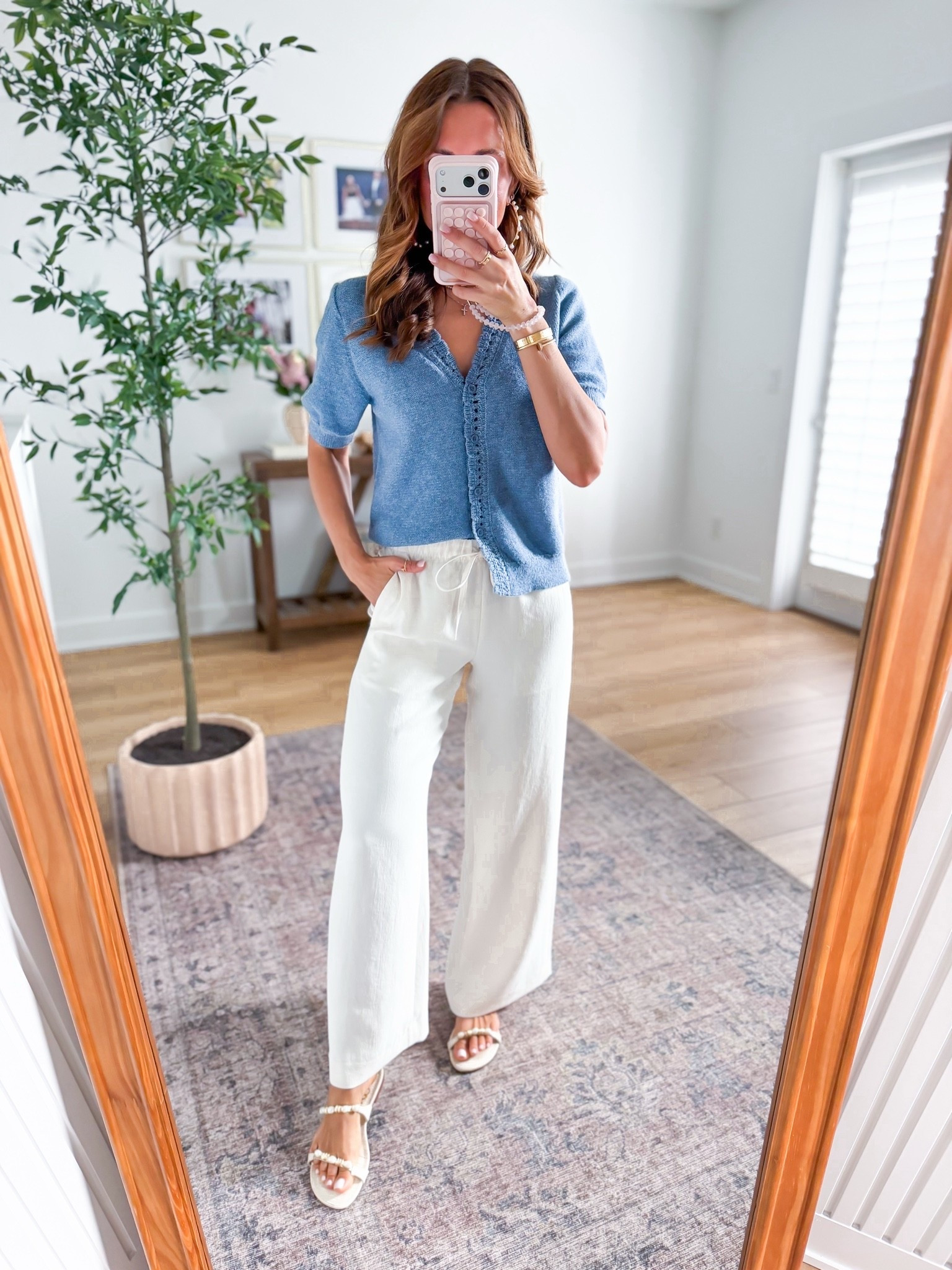 My school drop-off outfit of the day! Elevated casual outfit. Fall outfit. Mom outfit. Every day outfit. Teacher outfit. Short sleeve cardigan sweater in XS. Aritzia lodge pants in XS short (will link Amazon alternative if looking for affordable pair but these are worth the $$ if in your budget)! I went up half a size in pearl slide sandals.

#LTKgrwm #LTKPetite #LTKootd
