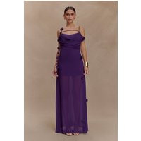 Rosalie Floral Chiffon Maxi Dress - Purple I MESHKI I Size XXS | MESHKI US